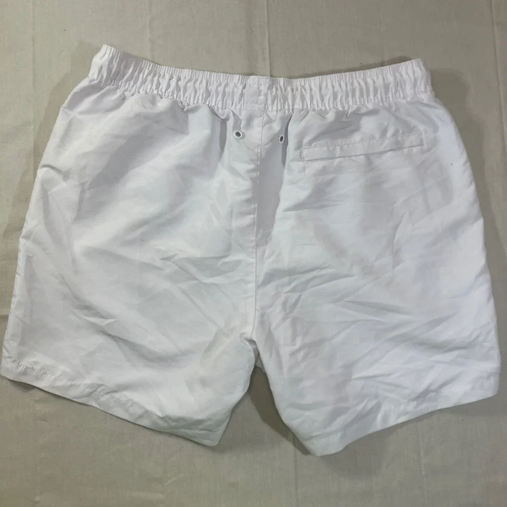 Calvin Klein Mens White Pride Rainbow Logo Swim Trunks Shorts Large 5in Inseam